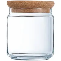 Luminarc Pure Jar - Pot de rangement avec couvercle en liège - 0,75 L - Verre - (Ensemble de 6).