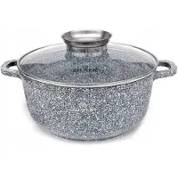Zilner Casserole avec revêtement en marbre, 6,8 litres, 28 cm, , gris, modèle ZL-7074
