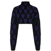Banned Pull tricoté Gothic de - Lyric Jumper - L - XL - pour Femme - noir/lilas - Taille XL