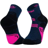 BV Sport - Chaussettes de randonnée - Trek GR Mid Polyamide Bleu/Rose - Taille 36-38 - Navy