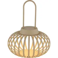 Globo Lampe de table moderne Allegra Brun sable rechargeable