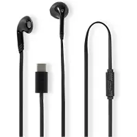Nedis Écouteurs filaires | USB-C | Longueur du câble : 1,20 m | Microphone intégré | Contrôle du volume | Noir