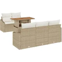 vidaXL Ensemble de canapés de jardin , 6 pièces, beige et crème