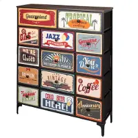 Max Home Commode Vintage-retro 14 Tiroirs