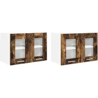 vidaXL Armoire suspendue Riga 2 pcs Chêne fumé 60 x 31 x 40 cm