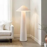 LumenXL Lampadaire Nura avec abat-jour en lin blanc cassé