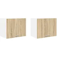 vidaXL Armoire suspendue avec porte Riga 2 pcs Chêne Sonoma et Blanc