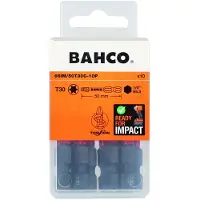 Bahco Embouts 1/4" à torsion pour vis TX T30 x 50 mm - 10 pièces par blister