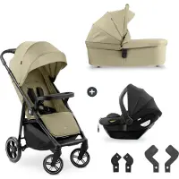 Hauck 3in1 Set poussette Shop N Care Trio Set incl. buggy, baignoire bébé, coque bébé de la naissance à 22 kg, petit pliable, fonction chaise longue, porte-boisson & plateau, protection UV 50+ (Grey)