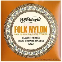 D'addario And Co EJ33 80/20 Bronze Clear Nylon 28-45