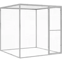 vidaXL Cage à poules avec enclos Anthracite 117x1221x123cm Acier galvanisé