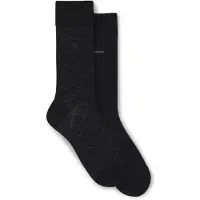 BOSS Lot de deux paires de chaussettes mi-mollet en coton mélangé