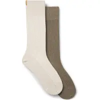 BOSS Lot de deux paires de chaussettes mi-mollet à la structure côtelée