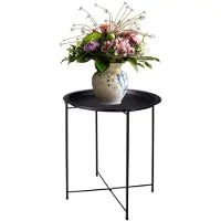 Koopmann Table d'appoint NOAH noire DH 47 x 50 cm, table basse noire