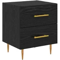 vidaXL Cabinet de chevet avec tiroir Chêne noir 40 x 35 x 47,5 cm