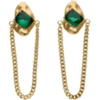 Faina Boucles d'oreilles or / vert
