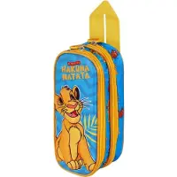 KARACTERMANIA Disney Le Roi Lion Hakuna 3D double trousse à crayons, bleu