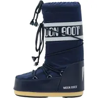 Moon boot pour femme. 80D1400440 Bottes Icon en nylon bleu (35/38), Plat, Aucun, Casuel, Neige