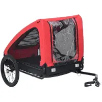 vidaXL Remorque pour vélo pour chiens rouge et noir