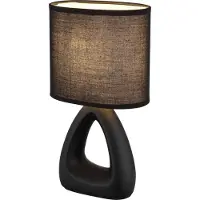 Globo Lampe de table, céramique textile, noir, H 30 cm
