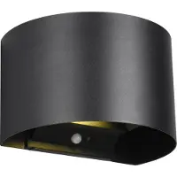 Reality Applique d'extérieur LED avec détecteur de mouvement TALENT, noire, 6 W, blanc chaud, 100 lm, métal, dim. : 9,6 x 15,8 x 10,9 cm, IP44, RL