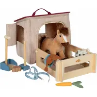 Small Foot Set de jeu Cheval avec écurie et accessoires dans un sac