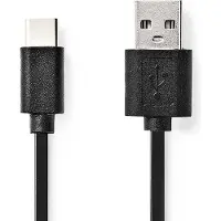 Nedis Câble USB | USB 2.0 | USB-A mâle | USB-C mâle | 15 W | 480 Mbps | Nickelé | 1,00 m | Rond | PVC | Noir | Étiquette