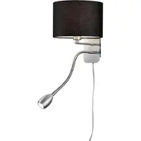 TRIO Applique murale Series 2711 avec lampe de lecture et abat-jour noir