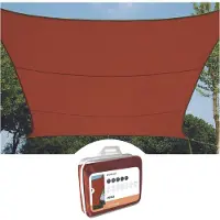 Perel Voile d'ombrage - - imperméable - 5 x 5 m, 160 g/m² - polyester - carré - terracotta