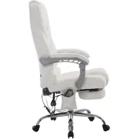 CLP Chaise de bureau massant et réglable en pvc et synthetique Blanc