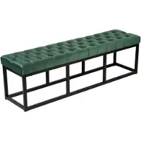 CLP Banquette avec cadre en métal et assise en velours Vert