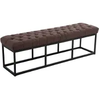 CLP Banquette avec pieds en métal assise en tissu Marron