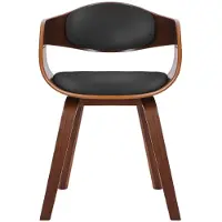 CLP chaise salle à manger en pvc et synthetique Noyer / Noir