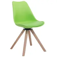 CLP Chaise de salle à manger Troyes Pivotante Piétement en Forme Carrée , Vert/Nature