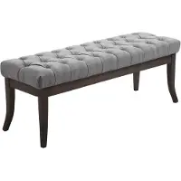 CLP Banquette avec pieds en bois assise en tissu Gris