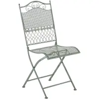 CLP Chaise De Jardin Pliable En Métal Vert Antique