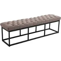 CLP Banquette avec pieds en métal assise en tissu Taupe