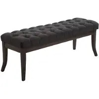 CLP Banquette avec pieds en bois assise en tissu Gris foncé