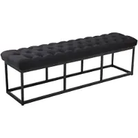 CLP Banquette avec pieds en métal assise en tissu Noir