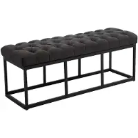 CLP Banquette avec pieds en métal assise en tissu Gris foncé