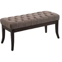 CLP Banquette avec pieds en bois assise en tissu Taupe