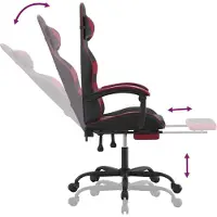 vidaXL Chaise de jeu avec repose-pieds Pivotante Noir & bordeaux Similicuir