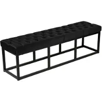 CLP Banquette avec cadre en métal et assise en velours Noir