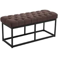 CLP Banquette avec pieds en métal assise en tissu Marron
