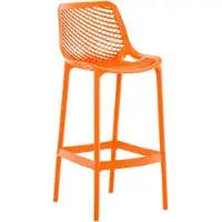 CLP Tabouret de bar Air en plastique avec dossier, résistant aux intempéries et aux UV, charge maximale 160 kg, orange