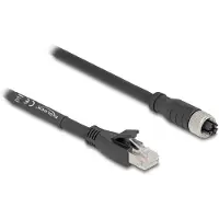 DeLOCK M12 Kabel X-kodiert 8 Pin Bu zu RJ45 St 1 m schwarz