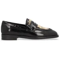 Alpe pour femme. 533949 New Mimi mocassins en cuir noir (41), Plat, Aucun, Casuel