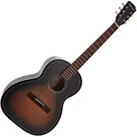 Hartwood Artiste Electro Acoustic Parlour Guitar Vintage Sunburst
