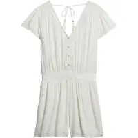 Superdry Printed Short Sleeve Romper Blanc 2XS Femme