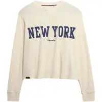 Superdry Ath Essential Graphic Long Sleeve T-shirt Beige 2XS Femme